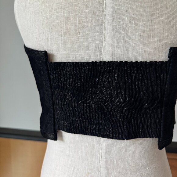Atia Artisan Embossed Black Suede Corset Belt main image 9